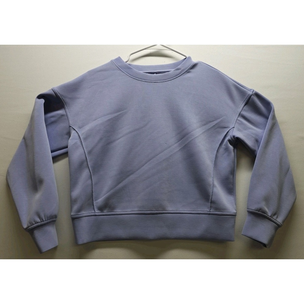All in Motion M Sandwash Crew Neck Sweatshirt Pull Over Violet Airy Athleisure